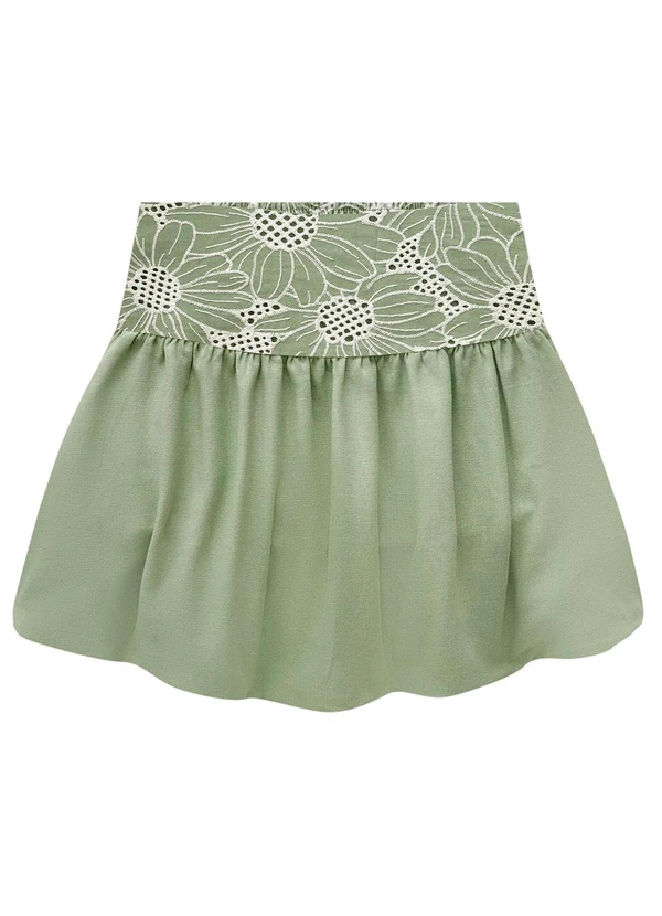 Milon - Conjunto Infantil Menina Flores Verde 5