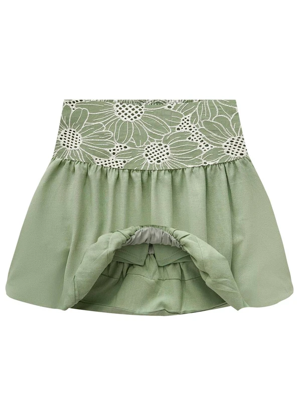 Milon - Conjunto Infantil Menina Flores Verde 6