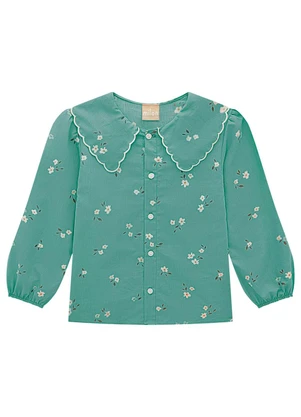 Milon - Conjunto Infantil Menina Flores Verde - MILON