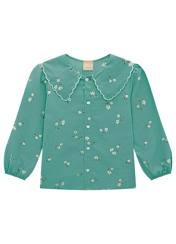 Milon - Conjunto Infantil Menina Flores Verde 2