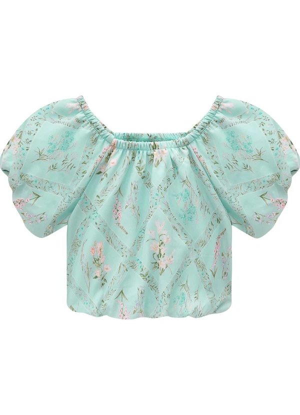 Milon - Conjunto Infantil Menina Flores Verde 2