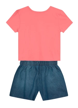Brandili - Conjunto Infantil Menina Florzinha Rosa - BRANDILI