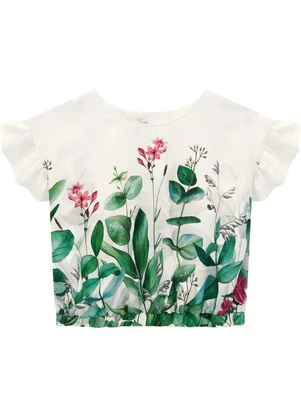 Milon - Conjunto Infantil Menina Folhas Off White - MILON