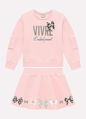 Milon - Conjunto Infantil Menina Laço Rosa - MILON