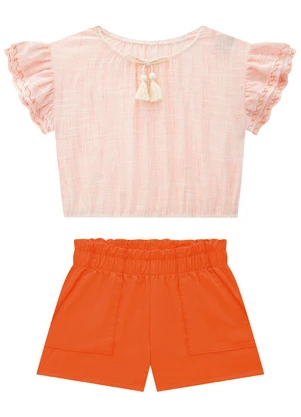 Milon - Conjunto Infantil Menina Laranja - MILON