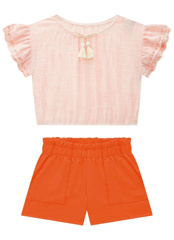 Milon - Conjunto Infantil Menina Laranja