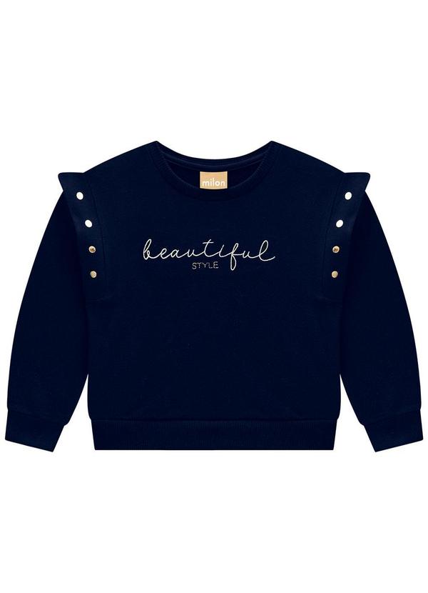 Milon - Conjunto Infantil Menina Lettering  Azul 2