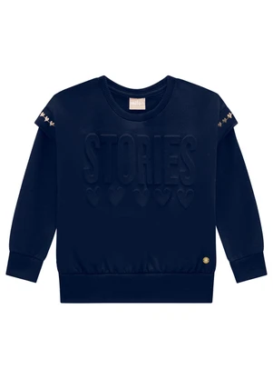 Milon - Conjunto Infantil Menina Lettering Azul - MILON