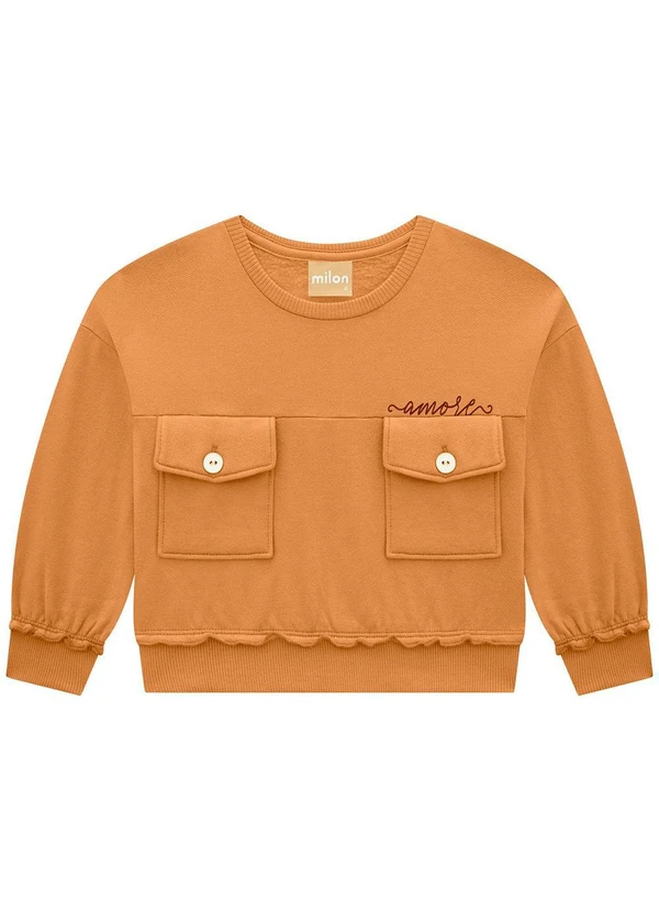 Milon - Conjunto Infantil Menina Lettering  Marrom 2