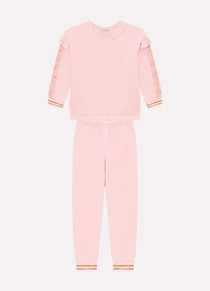 Milon - Conjunto Infantil Menina Lettering Rosa - MILON