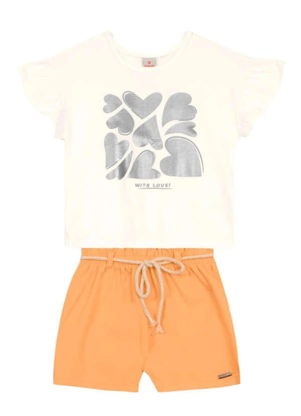 Brandili - Conjunto Infantil Menina Metalizado Bege 2