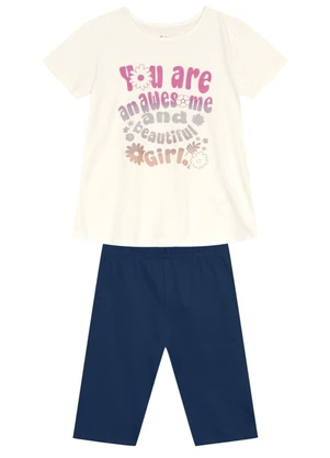 Brandili - Conjunto Infantil Menina Metalizado Bege - BRANDILI