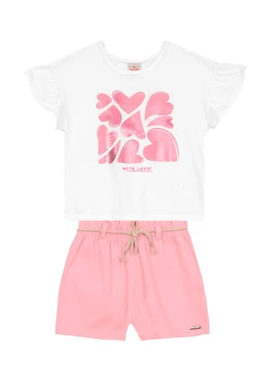 Brandili - Conjunto Infantil Menina Metalizado Branco - BRANDILI