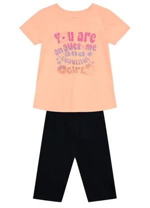 Brandili - Conjunto Infantil Menina Metalizado Laranja - BRANDILI