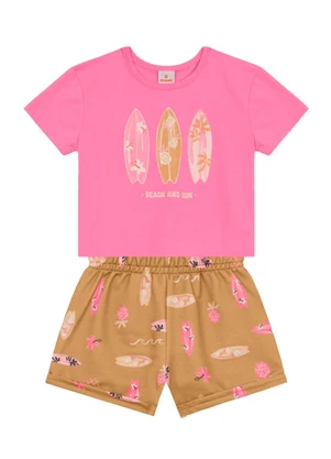 Brandili - Conjunto Infantil Menina Praiano Rosa - BRANDILI