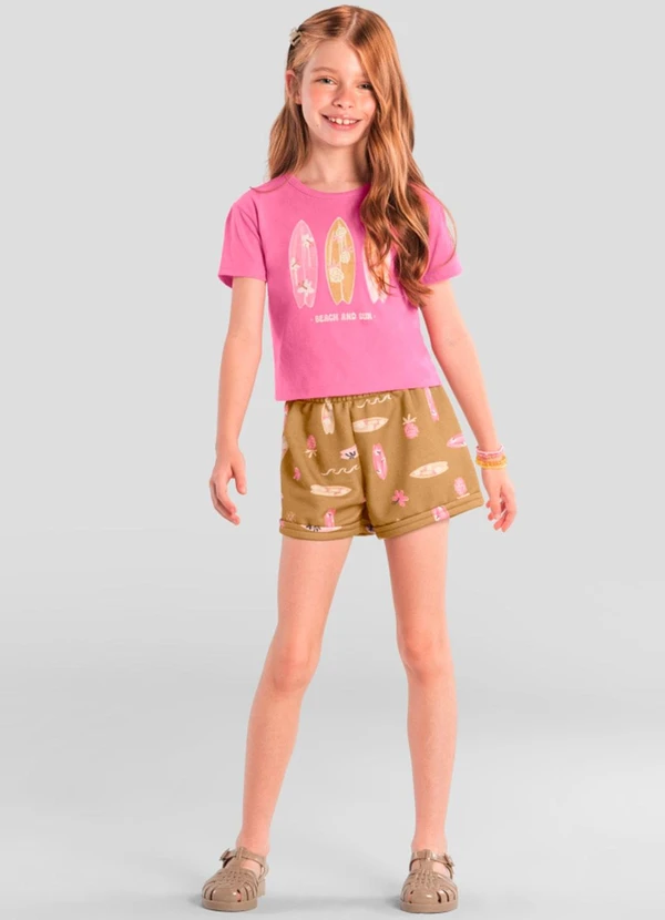 Brandili - Conjunto Infantil Menina Praiano Rosa