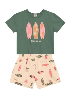 Brandili - Conjunto Infantil Menina Praiano Verde - BRANDILI