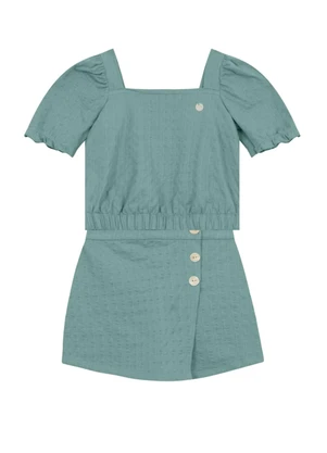 Mundi - Conjunto Infantil Menina Texturizado Verde - MUNDI
