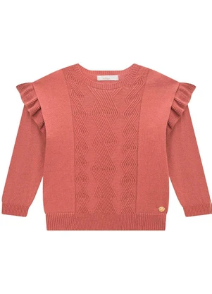 Milon - Conjunto Infantil Menina Tricot Rosa - MILON