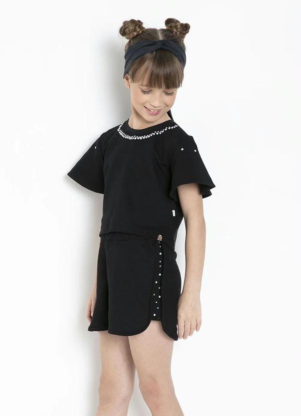 Outlet - Conjunto Infantil Preto com Pérola 3