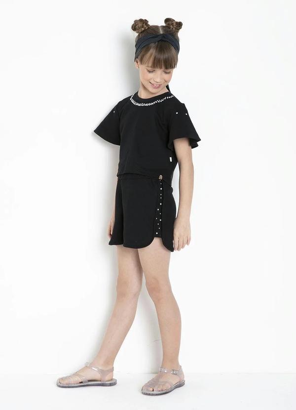 Outlet - Conjunto Infantil Preto com Pérola 9