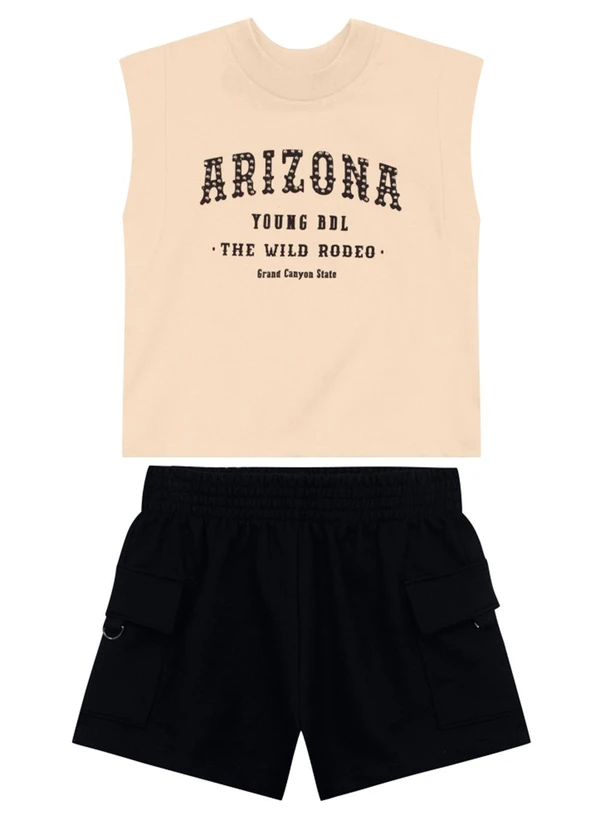 Brandili - Conjunto Teen Menina com Tachas Bege