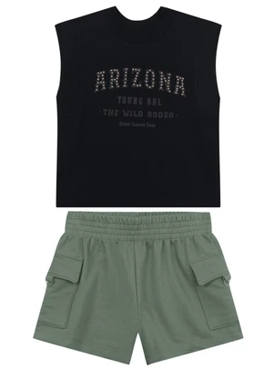 Brandili - Conjunto Teen Menina com Tachas Preto - BRANDILI