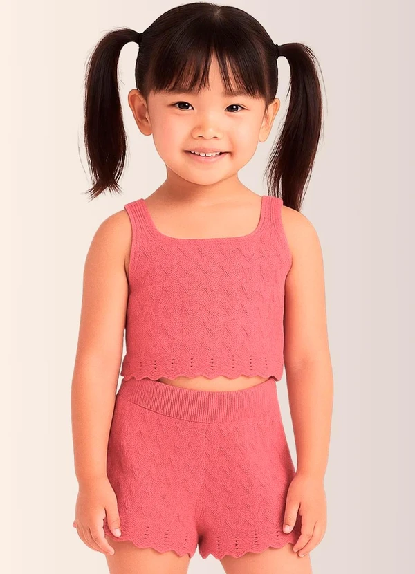 Anadoda - Conjunto Tricot Feminino Rosa