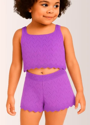 Anadoda - Conjunto Tricot Feminino Roxo - ANADODA