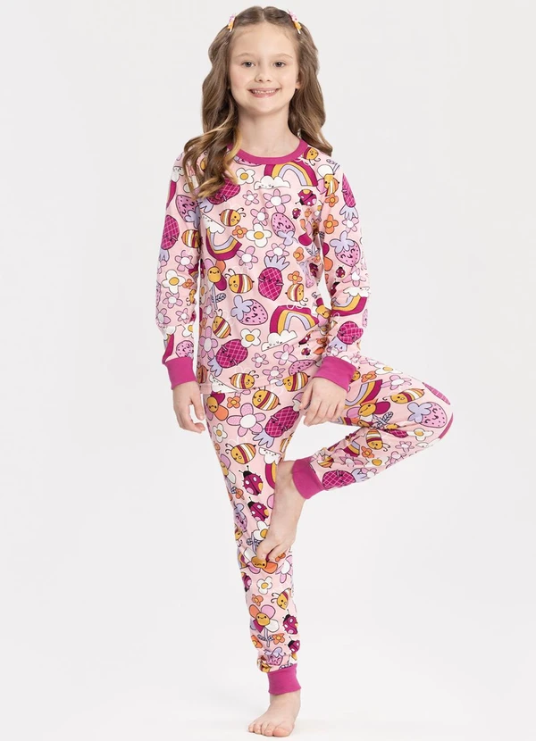 Alakazoo - Pijama com Camiseta de e Calça Rosa