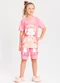 Alakazoo - Pijama Estampado com Camiseta e Shorts Rosa - variação: Rosa