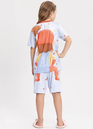 Alakazoo - Pijama Estampado com Camiseta e Shorts Vermelho - ALAKAZOO