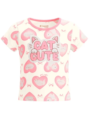 Brandili - Pijama Infantil Menina em Meia Malha de Gato - BRANDILI