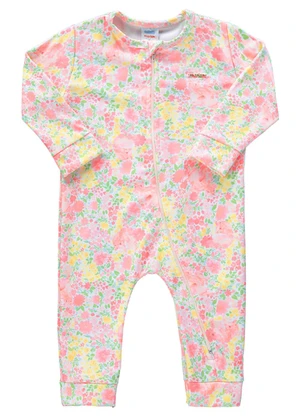 Marlan - Macacão Bebê Molecotton Mini Floral Baby Amarelo - MARLAN