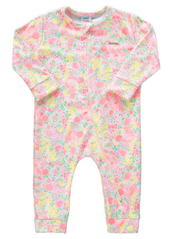 Marlan - Macacão Bebê Molecotton Mini Floral Baby Amarelo