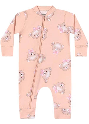 Elian - Macacão Bebê Unissex Estampado Rosa - ELIAN