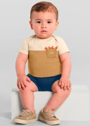 Brandili - Macaquinho Bebê Menino de Caranguejo Natural - BRANDILI