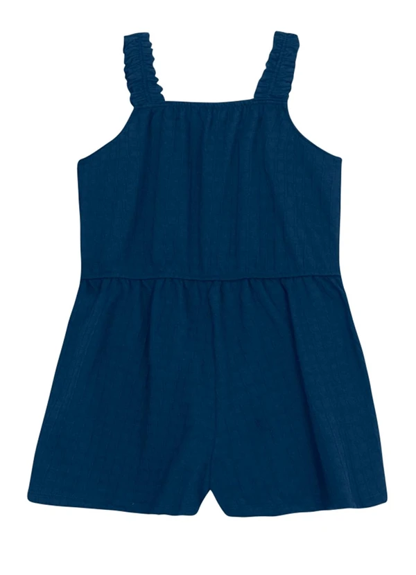 Brandili - Macaquinho Infantil Menina Quadriculado Azul 2