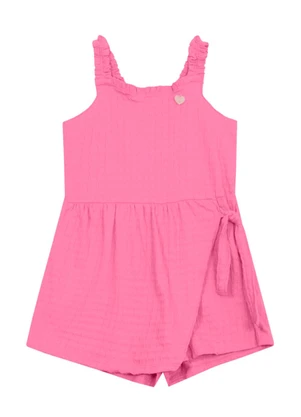 Brandili - Macaquinho Infantil Menina Quadriculado Rosa - BRANDILI