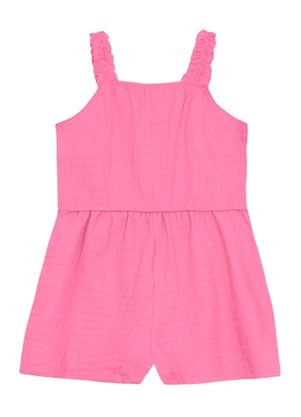 Brandili - Macaquinho Infantil Menina Quadriculado Rosa - BRANDILI