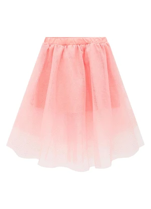 Carinhoso - Saia Rosa Midi Camadas em Tule - CARINHOSO