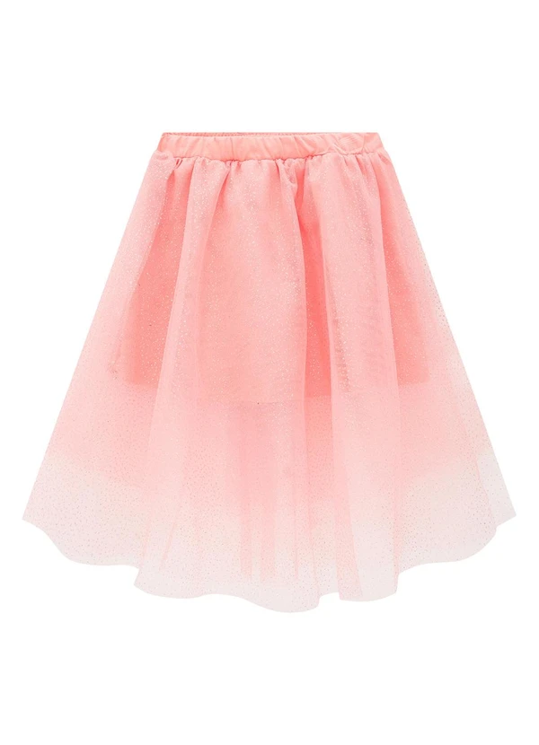 Carinhoso - Saia Rosa Midi Camadas em Tule 2
