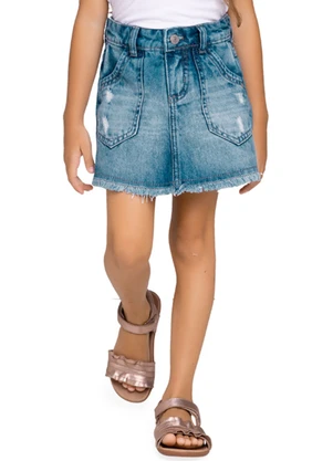 Milon - Short-Saia Infantil Menina Jeans - MILON