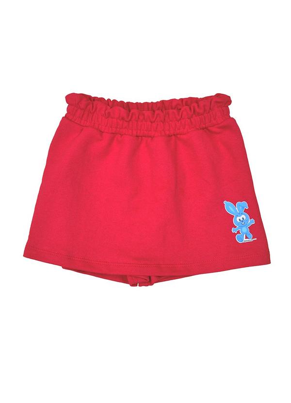 Lollix - Shorts Saia Clochard com Aplique Sansão Vermelho