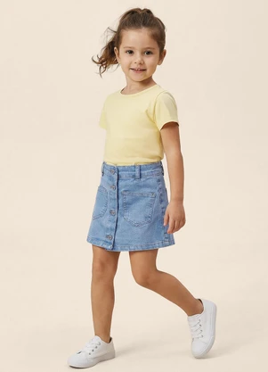 Malwee Kids - Shorts Saia Evasê Jeans Azul Claro - MALWEE KIDS
