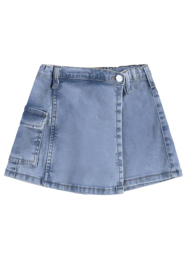 Malwee Kids - Shorts Saia Evasê Jeans Moletom Azul 3