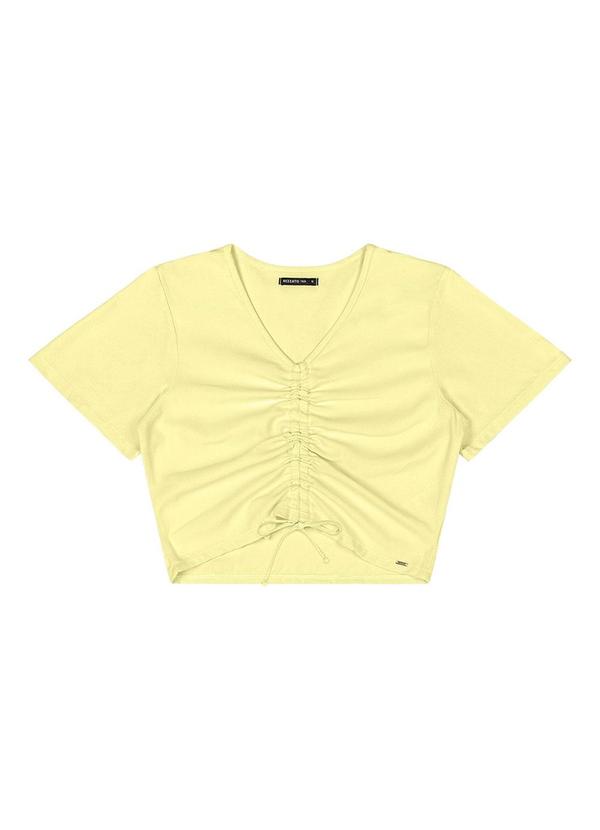 Rezzato - Blusa Cropped Franzida Teen Feminino Amarelo