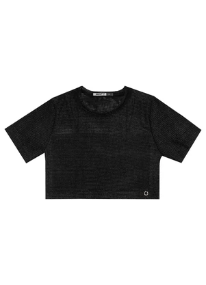 Minty - Blusa Juvenil com Sobreposição Preto - MINTY