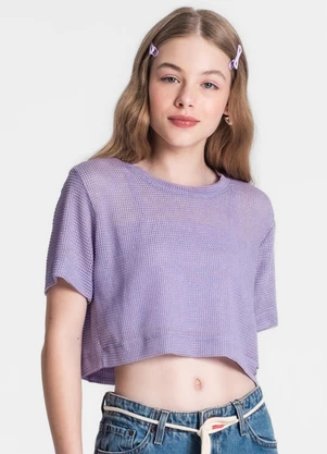 Minty - Blusa Juvenil com Sobreposição Roxo - MINTY