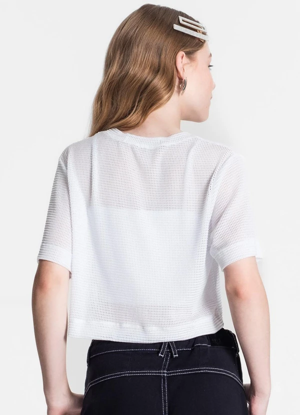 Minty - Blusa Juvenil Feminina com Sobreposição Branco 2